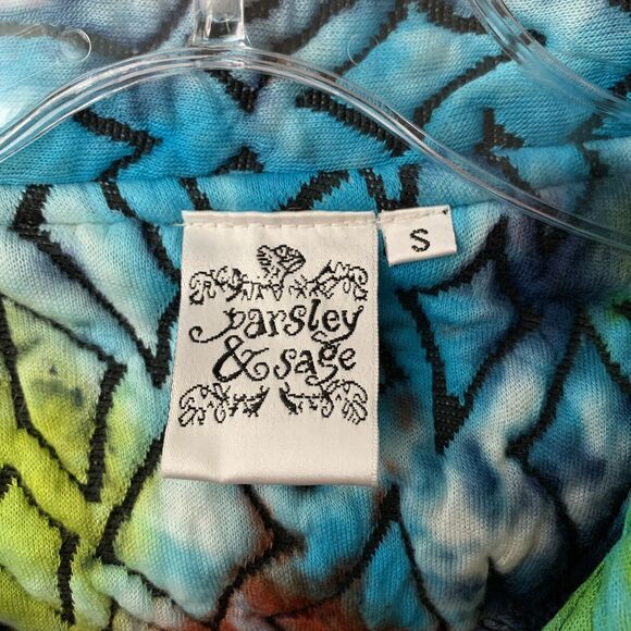 Parsley & Sage Jacket Blazer Sz Small Quilted One Button Dip Dyed Pockets B7 - Picture 4 of 5